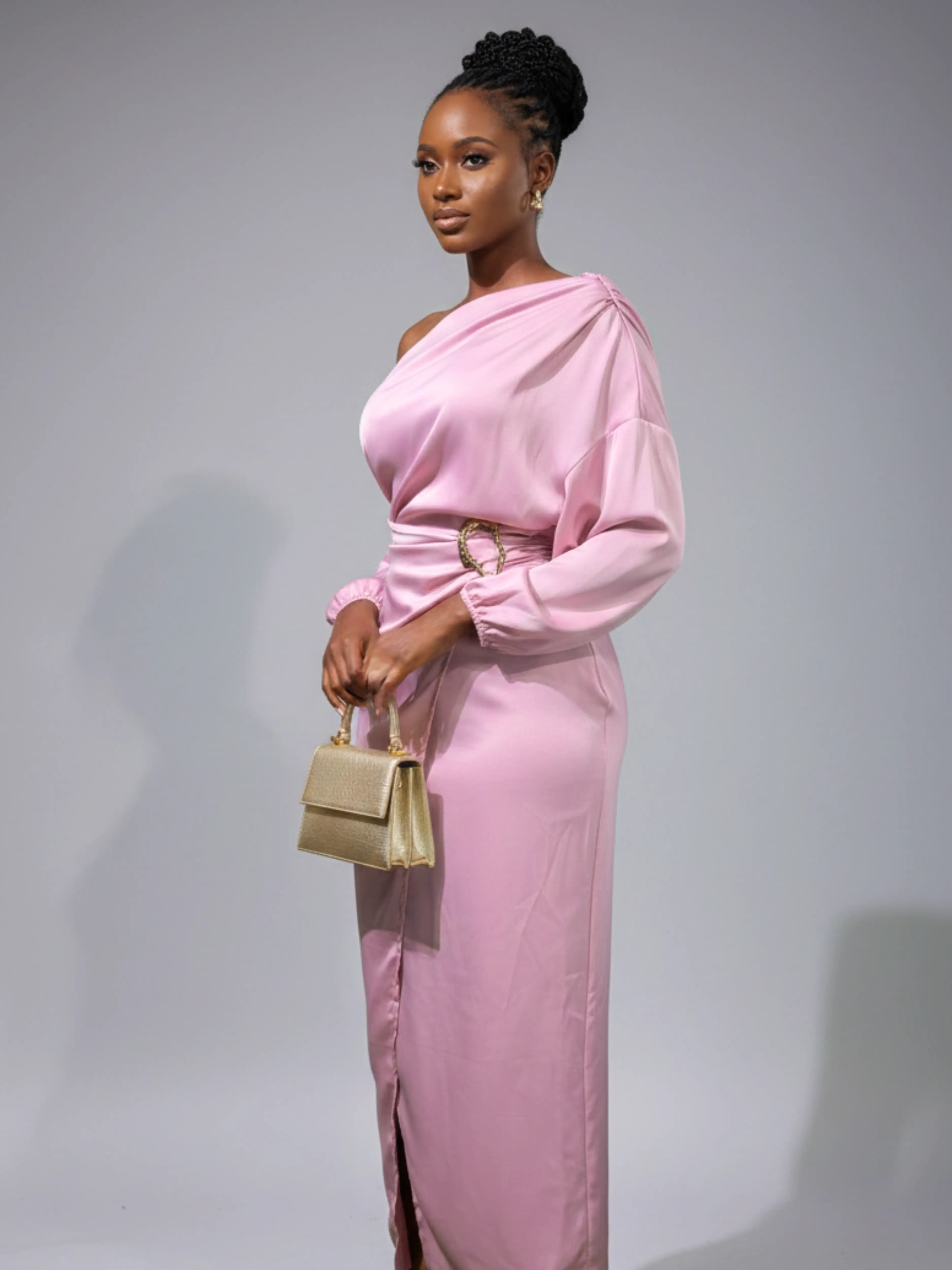 Elegant Satin Luxury Dress - silk dresses available at theGirlyZone Kampala